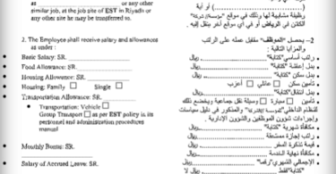 نموذج عقد عمل سعودي 2020 عربي انجليزي مختصر وبسيط
