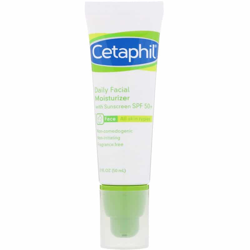 Cetaphil Daily Facial Moisturizer SPF 50+: أفضل واقي من الشمس للبشرة الجافة
