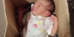 العثور على طفل رضيع داخل كرتونة أعلى دائري المنيب