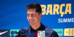 برشلونة يعرض نجمه الجديد روبرت ليفاندوفسكي لوسائل الإعلام.. فيديو وصور